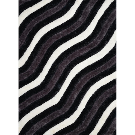 Rlm Distribution 1 ft. 10 in. x 3 ft. Finesse Showers Accent Rug, Black HO2625464